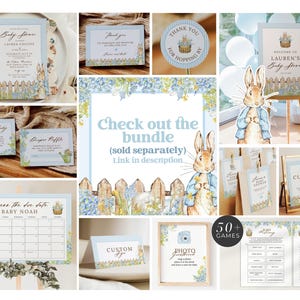 Peter Rabbit Baby Shower Welcome Sign, Somebunny Special, Peter Rabbit Party Decorations, EDITABLE SIGN, Instant Download, BBS230 image 5