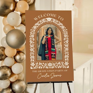 Graduation Fiesta Mexican Talavera Welcome Sign Template (Digital Download)