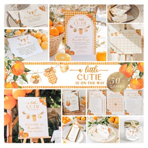 Little Cutie Baby Shower Bundle: Geschlechtsneutral, bearbeitbar (digitaler Download)
