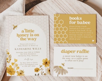 Honey Bee Baby Shower Invitation: Gender Neutral Invite (Digital Download) BBS120