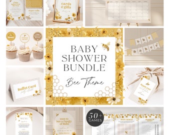 Honey Bee Baby Shower Bundle – Mommy to Bee, Baby Bee, Little Honey Theme, Gender Neutral Digital Download, BBS120