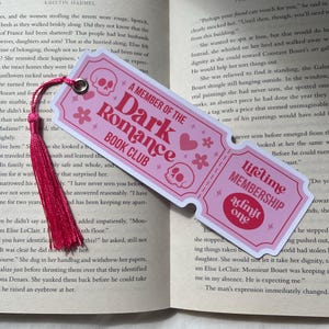 Dark Romance Bookclub Bookmark | Dark Ticket Bookmark | Spicy Bookmark | Dark Romance Book Club Ticket Bookmark | Genre Book Club Bookmark