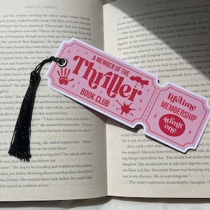 Thriller Bookclub Bookmark | Suspense Ticket Bookmark | Thriller Bookmark | Blood Book Club Ticket Bookmark | Genre Book Club Bookmark