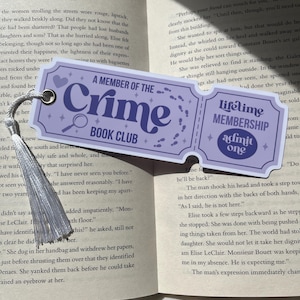 Crime Bookclub Bookmark | Suspense Ticket Bookmark | Thriller Bookmark | Mystery Book Club Ticket Bookmark | Genre Book Club Bookmark