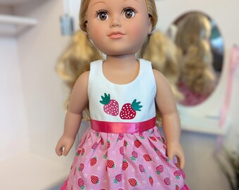 Girly Dress with Ribbon, Ruffles and Personalization for American Girl Dolls! Choose your design!