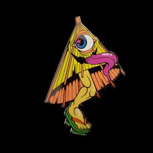 Limited Edition Hard Enamel Japanese Ghost Kasaobake Karakasa Yokai Monster Lapel Hat Pin Designed From Hand Drawn Art