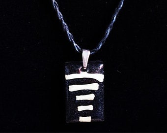 Real Rabbit Hand Toe Bones Encased in Resin With Black Glitter On Braided Black Hemp Cord Taxidermy Necklace