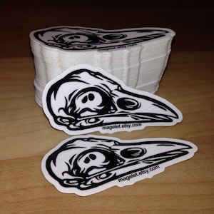 Carrion Crow Skull Sticker Created From Hand Drawn Art