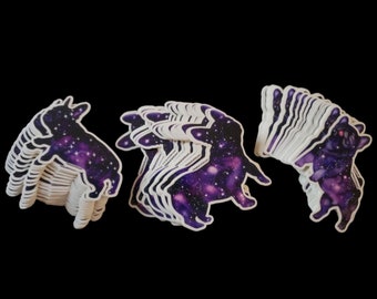 Dancing Galaxy Frenchie Französische Bulldogge Set von drei Aufklebern erstellt von meiner digitalen Kunst