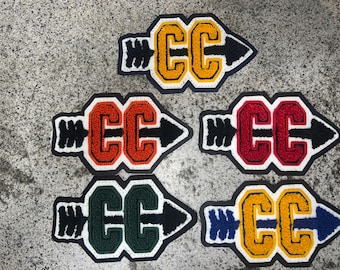 Parche de chenilla de Cross Country. Fieltro de doble capa. Múltiples colores para chaqueta o sudadera universitaria. Estilo clásico y poco común de la vieja escuela.