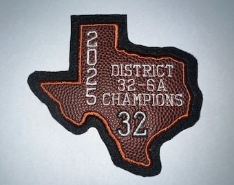 Parche TEXAS Material de FÚTBOL real para chaqueta universitaria con número y/o letras bordados personalizados.