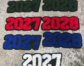 Parche de chenilla para planchar o coser, para todos los años y combinaciones de colores