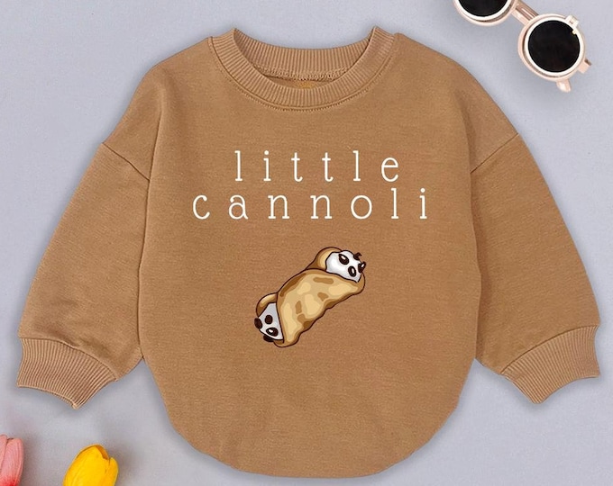 Little Cannoli Baby Outfit, Cute Food-Themed Baby Clothes, Pastry Newborn Outfit, Italian Food Baby Gift, Foodie Gifts for Girls Boys