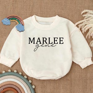 Personalized Baby Romper Sweatshirt, Custom Name Baby Outfit, Baby Shower Gift, Gender Neutral Baby Clothes,Fall Baby Clothes,Newborn Outfit
