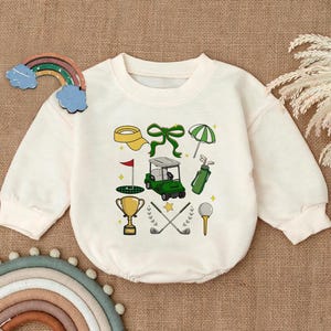 Golf Baby Romper Sweatshirt, Daddy&#39;s Little Golf Buddy Outfit, Golf Baby Clothes, Baby Golf Outfit, Sport Baby Shower Gift, Golf Baby Romper