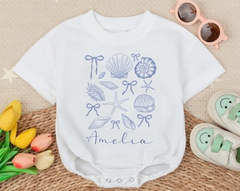Amelia Baby Romper, Cute Seashell Baby Clothes, Beach-Themed Baby Outfit, Ocean Baby Gift, Toddler Summer Bodysuit, Baby Shower Gift Idea