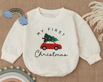 My First Christmas Sublimation Design, Baby’s First Holiday Digital File, Red Car Christmas Tree Instant Download, Winter Christmas SVG