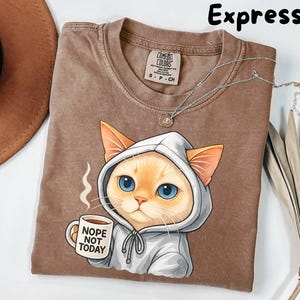 Nej, inte idag t-shirt | flammande siames-tröja | Komfortfärgad tröja | Rolig tröja | Present till hundälskare | flammande siames-tröja