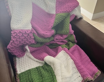 Sampler stitch crochet blanket
