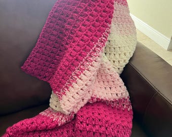 Crochet puff stitch blanket