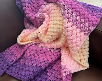 Crochet puff stitch baby blanket