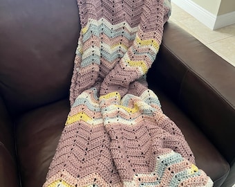 Chevron crochet blanket