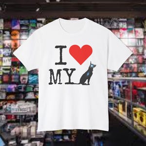 私は宇宙犬が大好きです、カジュアルウェア、夏の服装、グラフィックTシャツ、ネイチャーTシャツ、レザーバック、スローガン、ジョークTシャツ、ミームシャツ、ブラックユーモア、