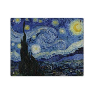 The Starry Night, acrylic glass print, acrylic glass wall art, artwork on acrylic glass, bathroom art, acrylic glass print, decor, easy gift