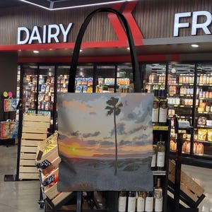 So Cal Sunset、女性の友人へのギフトのアイデア、トートバッグ、再利用可能なショッピングバッグ、かわいいトートバッグ、ビーチバッグ、彼女へのバレンタインデーのギフトのアイデア