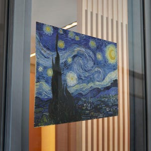 The Starry Night, kiss-cut-sticker, raamprivacysticker, decoratieve raamfolies, dubbelzijdige stickers, raamafbeeldingen, klassiek, cadeau