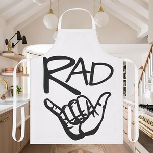 RAD, Shaka, 1970s, 1980s, 80s, gift for a baker, gift ideas for chefs, cooking presents, funny apron for guys, funny apron, BBQ apron, gift
