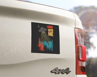 Abducted By Aliens, UFO abduction, come with, Personalized Car Magnets, Custom Car Magnet, Vehicle Accessories, Magnetic Decal, Vinyl Magnet