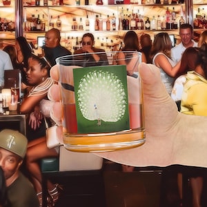Pavone, giapponese, arte, regalo, bicchieri da whisky, regali per gli sposi, regalo per gli amanti del bourbon, bicchieri eleganti, bicchieri da whisky, bicchieri vecchio stile
