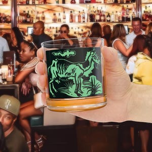 La capra, stampa tedesca, arte, bicchieri da whisky, regali per gli sposi, regalo per gli amanti del bourbon, bicchieri eleganti, bicchieri da whisky, bicchieri vecchio stile