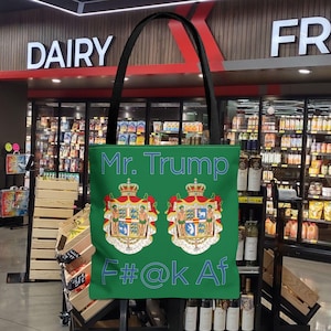 トランプ氏、デンマークとグリーンランドは「F#@k Af」と言う、女性の友人への贈り物、プレゼントのアイデア、トートバッグ、再利用可能なショッピングバッグ、かわいいトートバッグ、ビーチバッグ