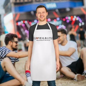 I Love GRITS, Mädchen aufgewachsen im Süden, Geschenk für Bäcker, Geschenkidee für Köche, Kochgeschenk, lustige Schürze für Jungs