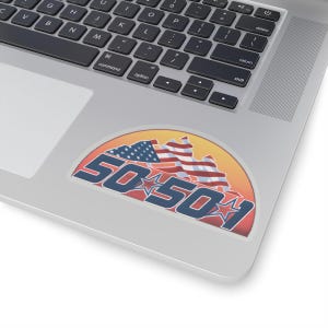 50-50-1, weerstand, V Donald Trump, anti-Trump, protest, kus-cut-sticker, humor bumpersticker, hilarische sticker, aangepaste helmsticker