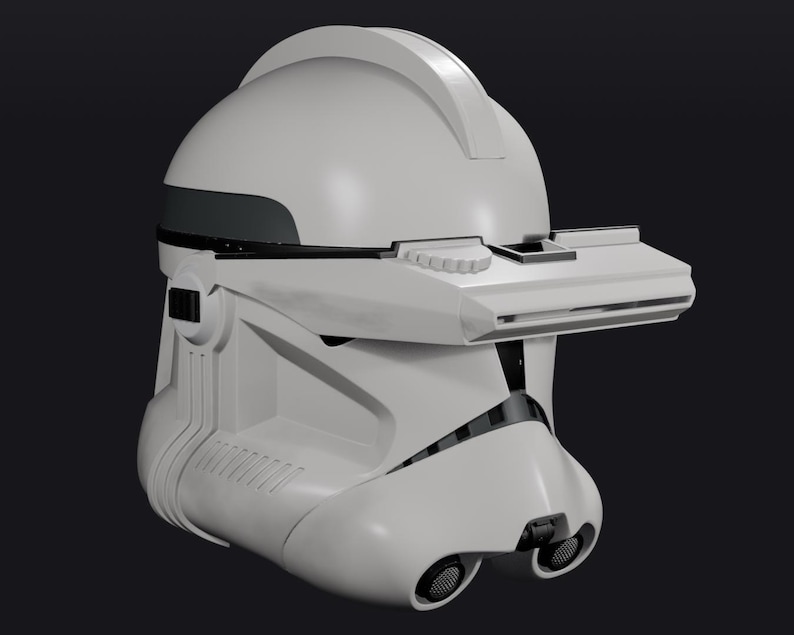 Pode incluir: Um capacete branco e cinza com viseira e design distinto. O capacete tem um topo arredondado com uma se&ccedil;&atilde;o elevada e uma viseira retangular. O capacete tem duas aberturas circulares na parte inferior e um detalhe cinza escuro.