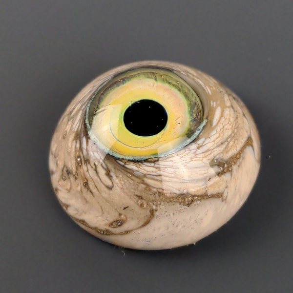 24x12mm Yellow Glass Eye Cabochon, Handmade Jewelry Supplies