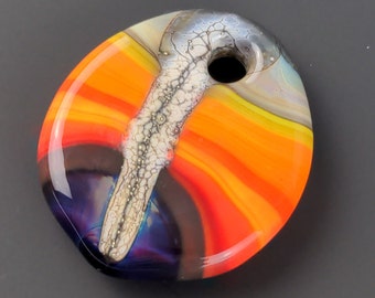 Sunrise Glass Pendant Lampwork Bead