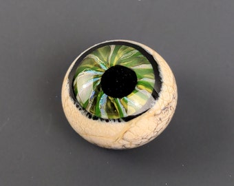 14x9mm Green Glass Eye Cabochon