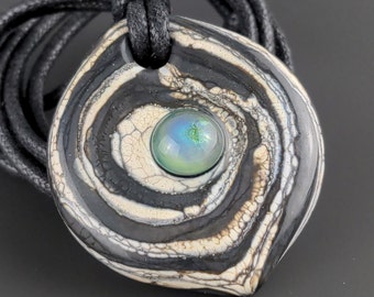 Torchwork Glass Pendant on Adjustable Necklace