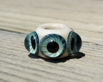 21x11mm Glass Eye Bead, Lampwork Big Hole Bead