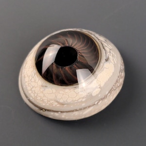 24x11mm Brown Glass Eye Cabochon, Handmade Jewelry Supplies image 1