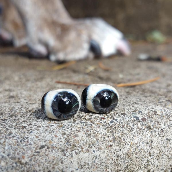 Gray Glass Eye Beads