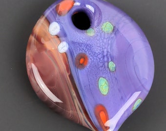 Purple Pendant Glass Lampwork Bead