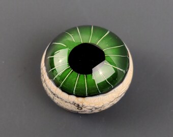 15x11mm Sparkly Green Glass Eye Cabochon