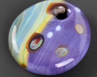 Purple Glass Pendant Lampwork Bead