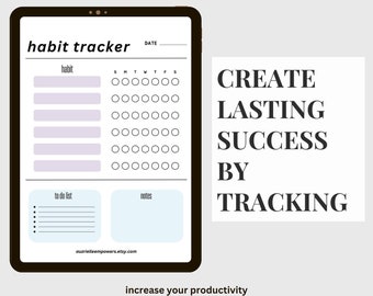 Habit Tracker Printable PDF | Weekly Routine Planner | Daily Habit & Goal Tracker Sheet