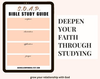 Bible Study SOAP Method Printable PDF | Daily Devotional Journal for Women | Christian Scripture Study Guide